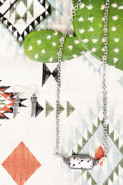 STEER CLEAR OF THE HORNS NECKLACE AND EARRING SET #15