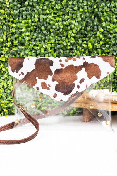 IN THE CLEAR REESE COW ENVELOPE CLUTCH