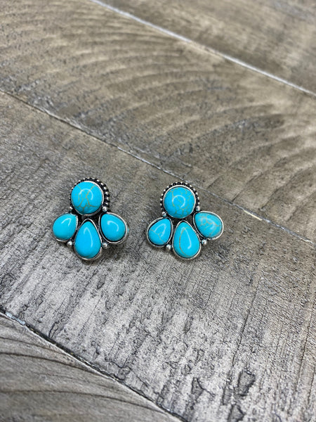 Turquoise stud earrings #76