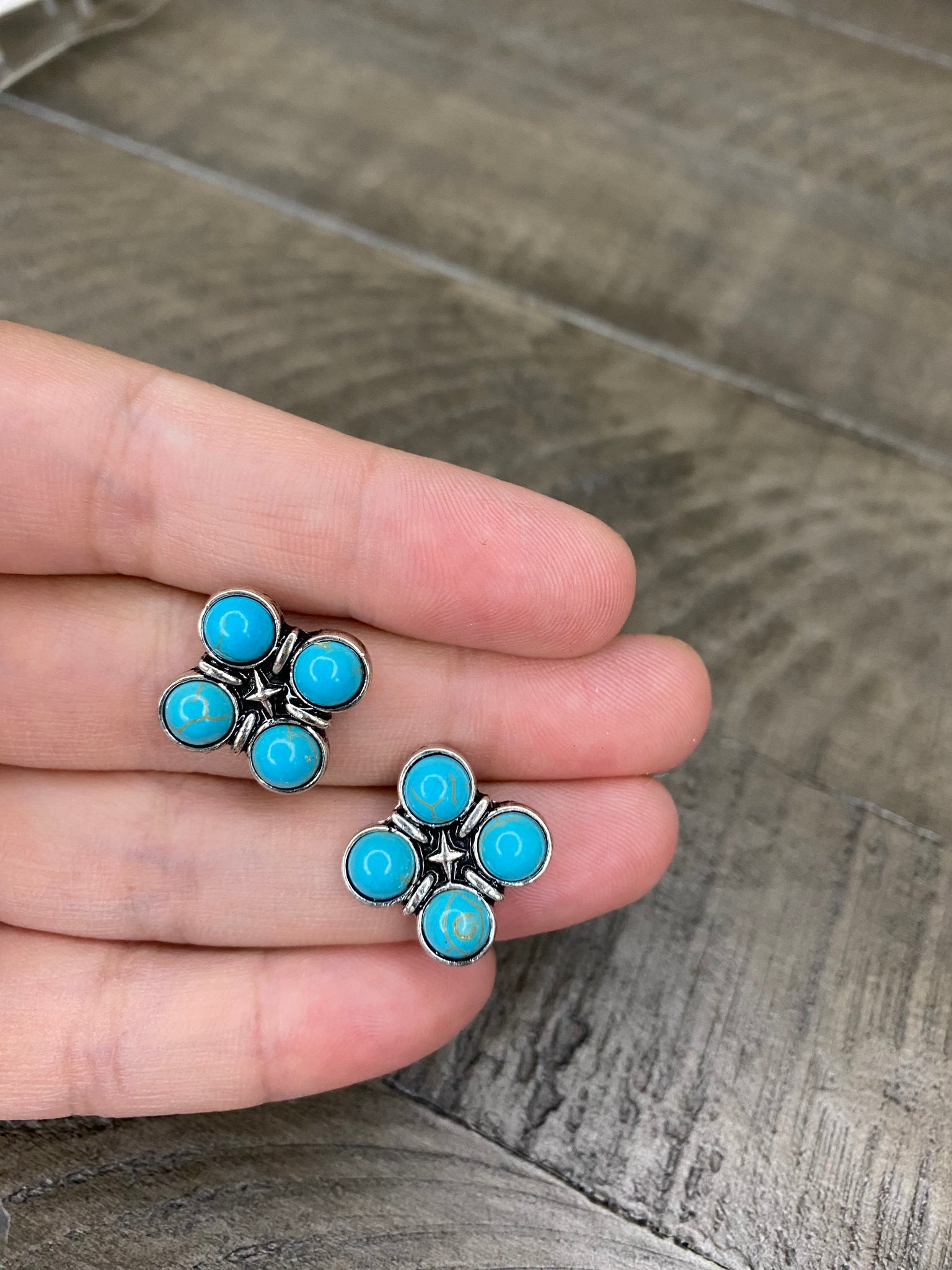 Turquoise stud earrings #74