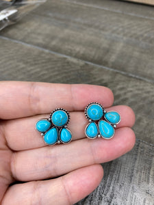 Turquoise stud earrings #76