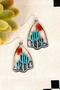 TWO-TONE CACTUS SUNRISE EARRINGS #13